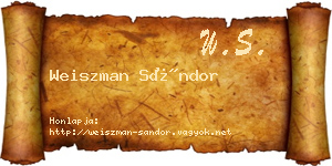 Weiszman Sándor névjegykártya